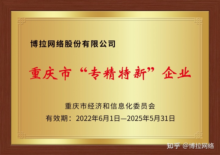 重庆市“专精特新可以押注lol比赛的软件”企业名单公布博拉网络作为代表企业参与授牌